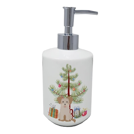Carolines Treasures 7 x 3.5 in. Morkie No.3 Christmas Tree Ceramic Soap Dispenser CK3889SOAP